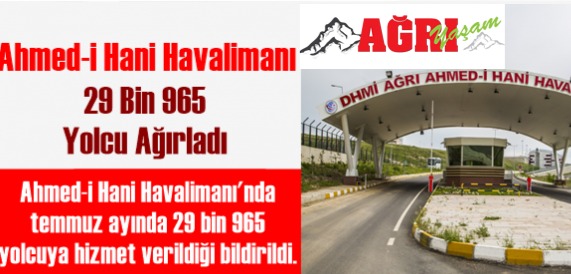 Ahmed-i Hani Havalimanı 29 Bin 965 Yolcu Ağırladı.